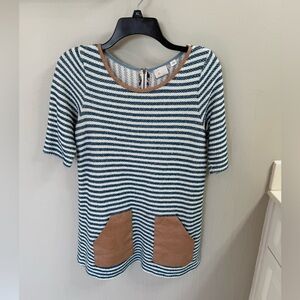 Anthropologie  9H15SICL  mini strip dress sz small